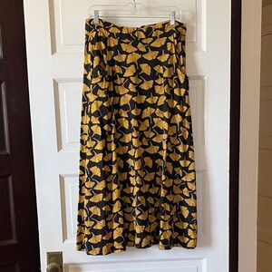Ginkgo Leaf 100% Organic Cotton Long Skirt, Svaha